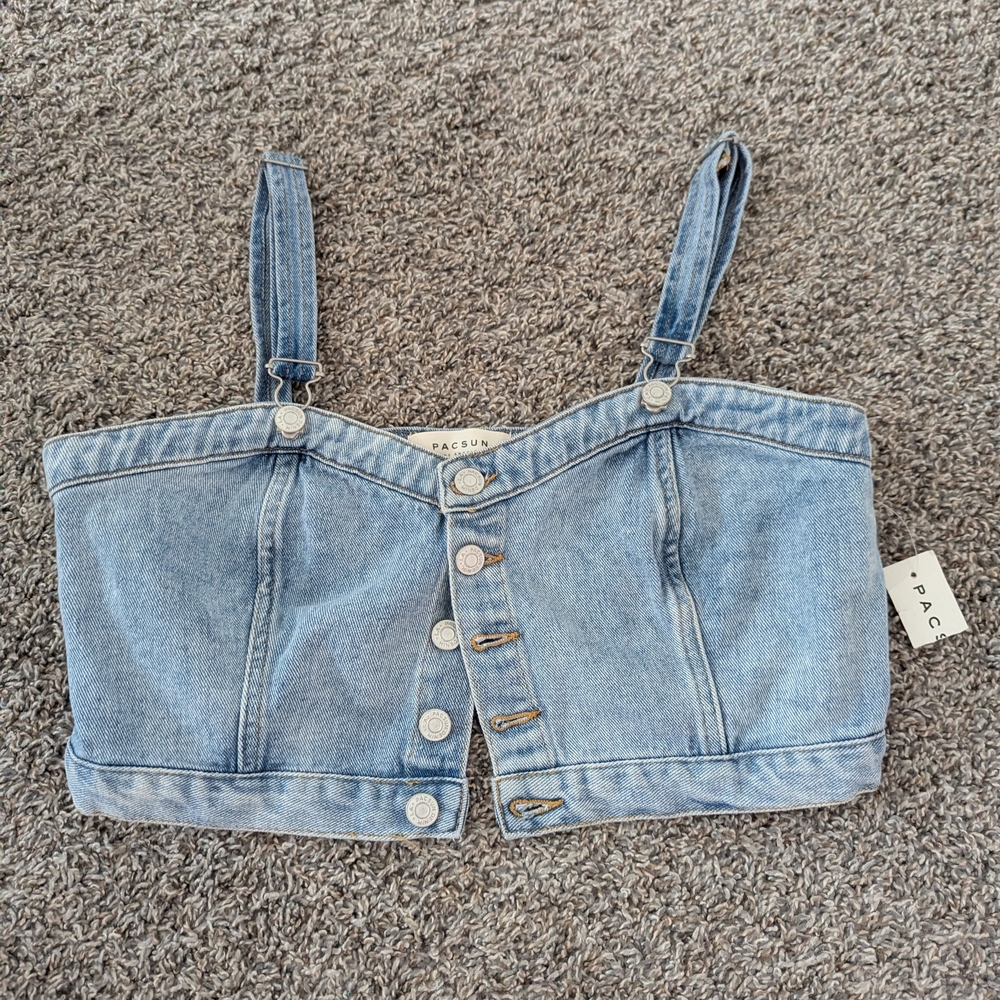 PacSun Blue Denim Women's Top